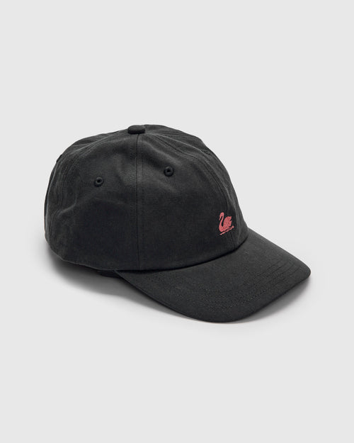 Swan Logo Gabardine Cap in Charcoal
