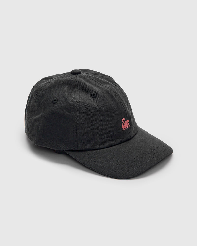 Swan Logo Gabardine Cap in Charcoal