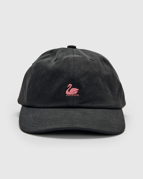 Swan Logo Gabardine Cap in Charcoal