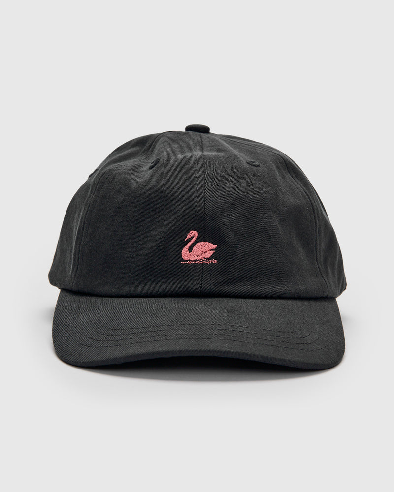 Swan Logo Gabardine Cap in Charcoal