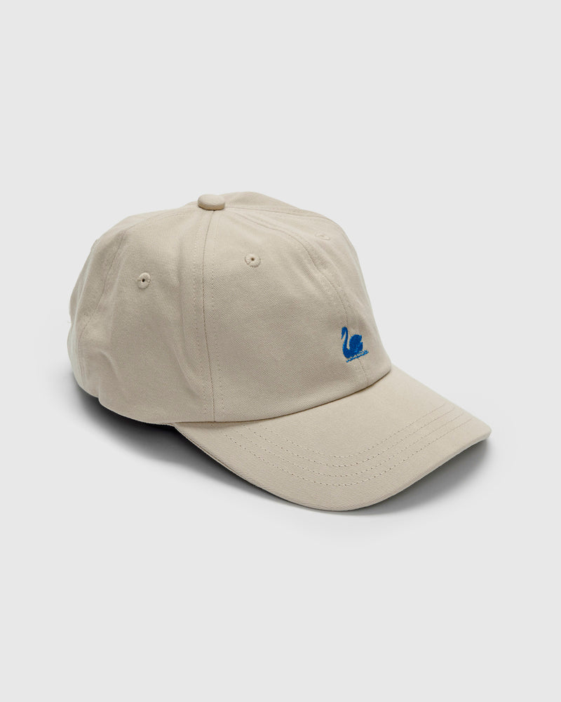 Swan Logo Gabardine Cap in Light Khaki