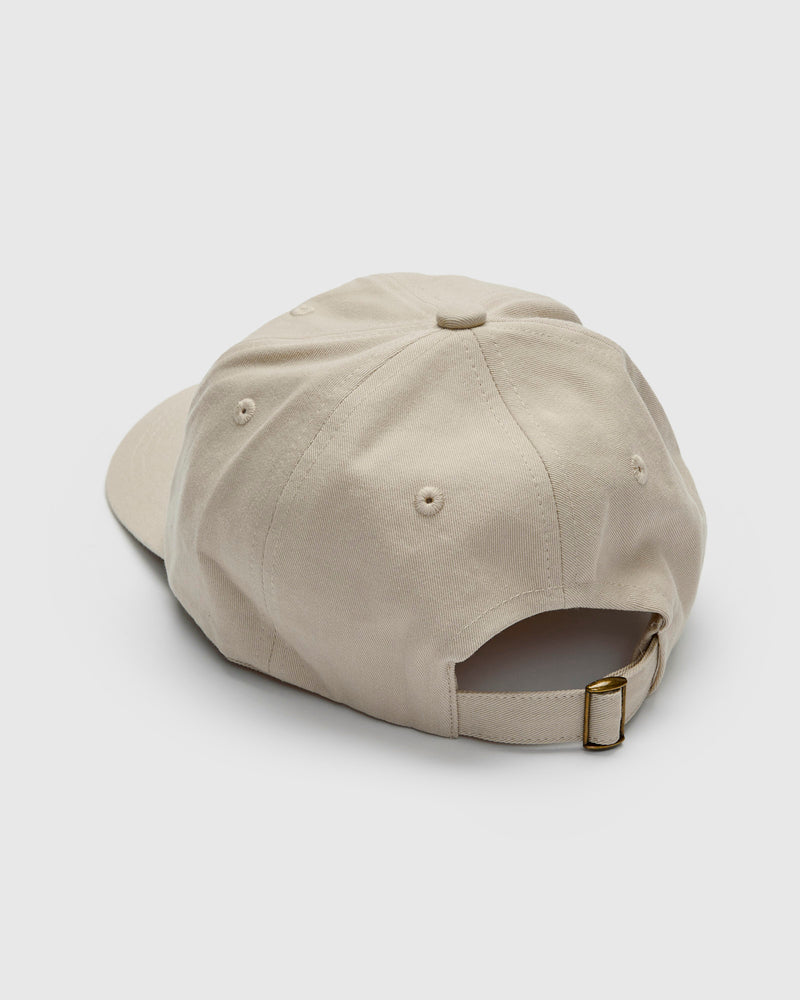 Swan Logo Gabardine Cap in Light Khaki