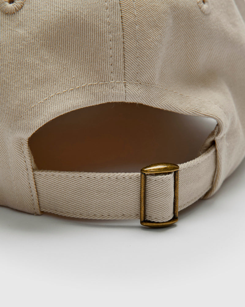 Swan Logo Gabardine Cap in Light Khaki