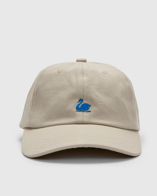 Swan Logo Gabardine Cap in Light Khaki