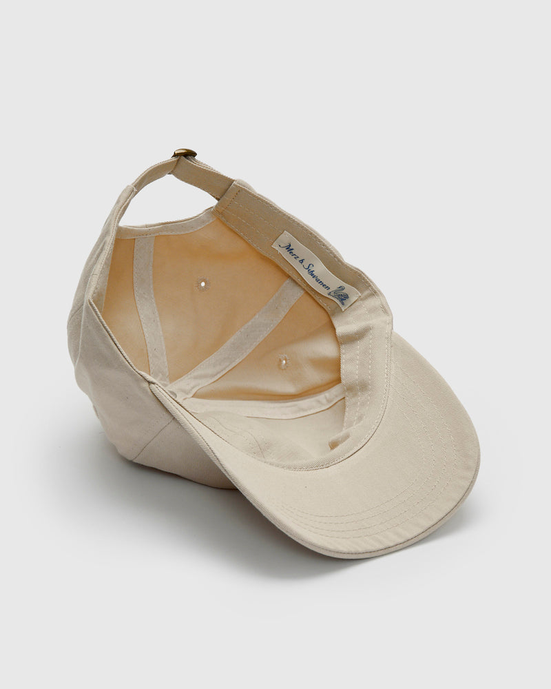 Swan Logo Gabardine Cap in Light Khaki