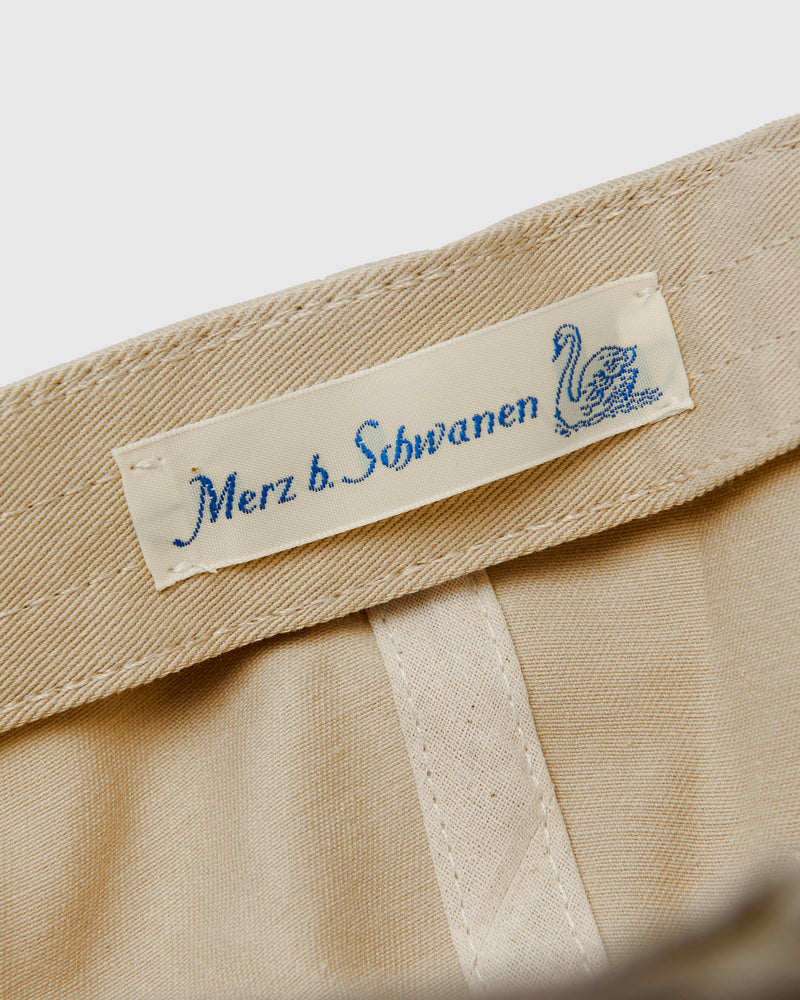 Swan Logo Gabardine Cap in Light Khaki