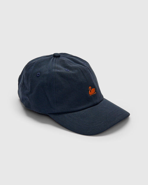 Swan Logo Gabardine Cap in Night Blue