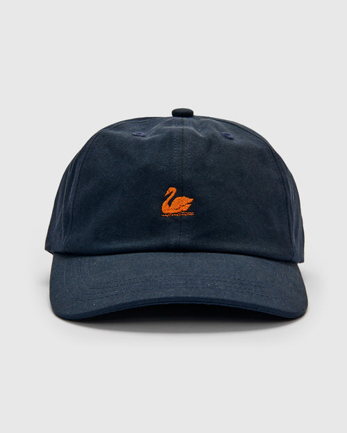 Swan Logo Gabardine Cap in Night Blue