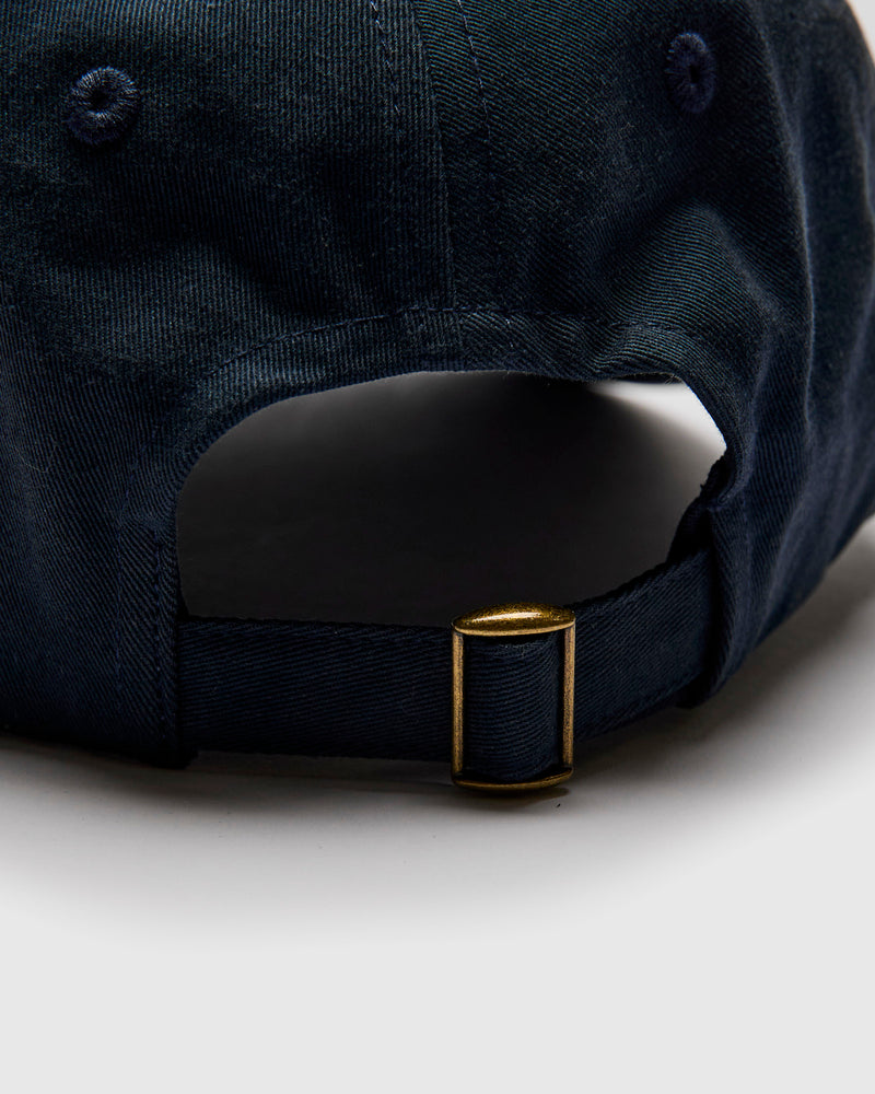 Swan Logo Gabardine Cap in Night Blue