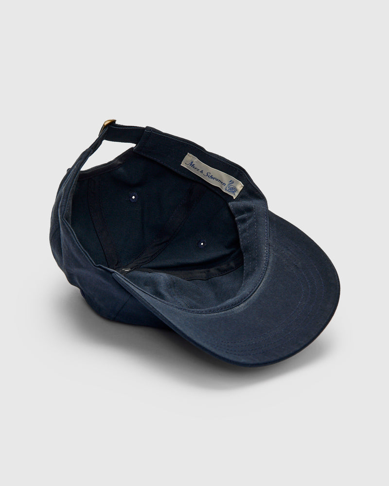 Swan Logo Gabardine Cap in Night Blue