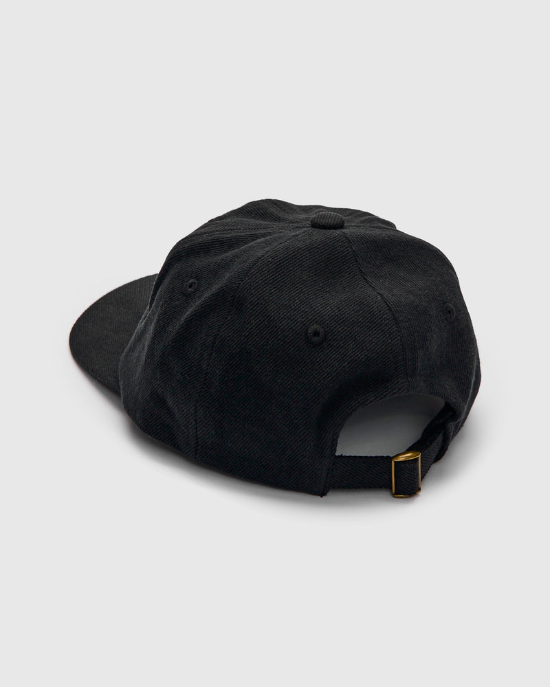 Swan Logo Heavy Twill Cap in Deep Black