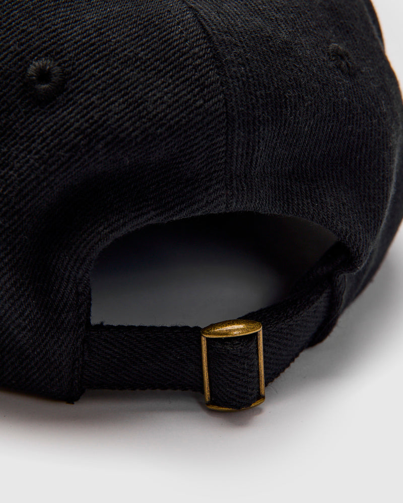Swan Logo Heavy Twill Cap in Deep Black