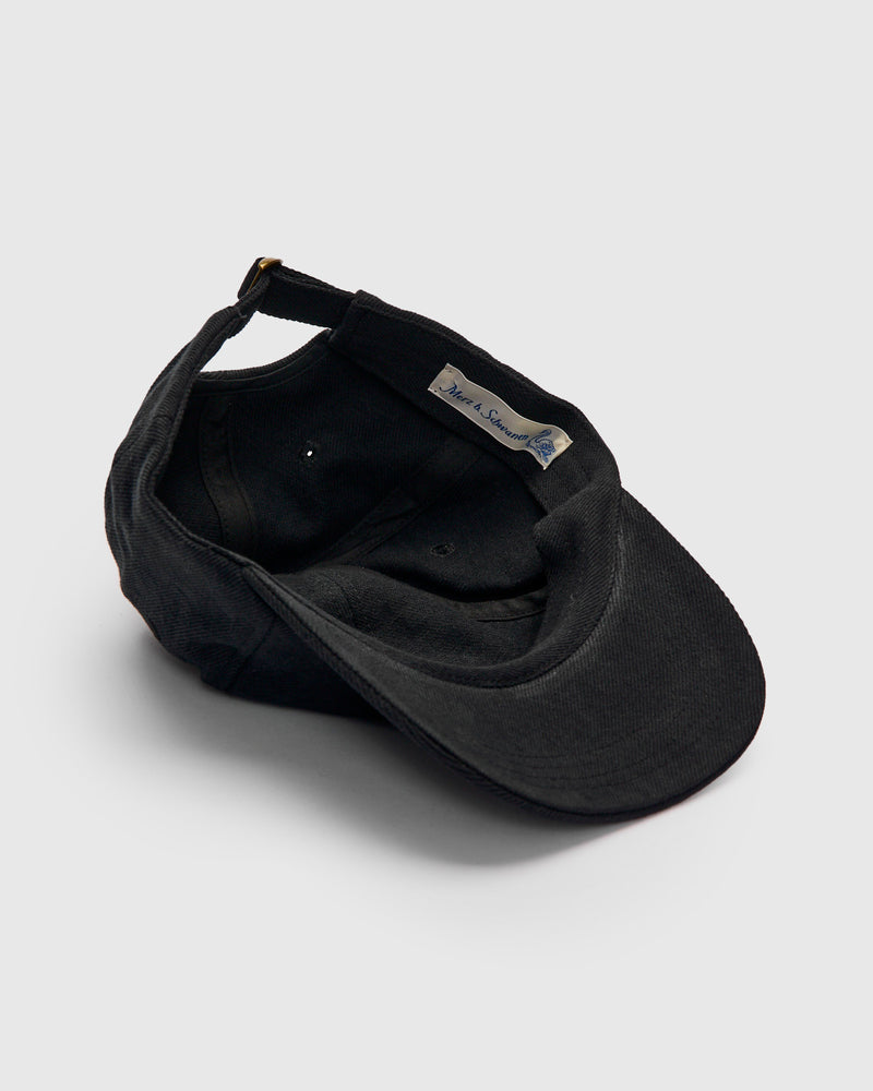 Swan Logo Heavy Twill Cap in Deep Black