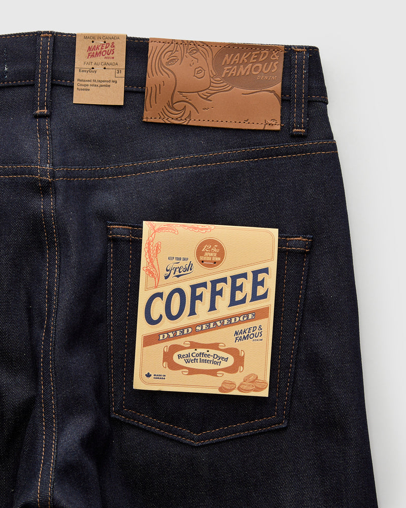 "Coffee Dye" 12.5oz Selvedge Denim - Easy Guy Fit