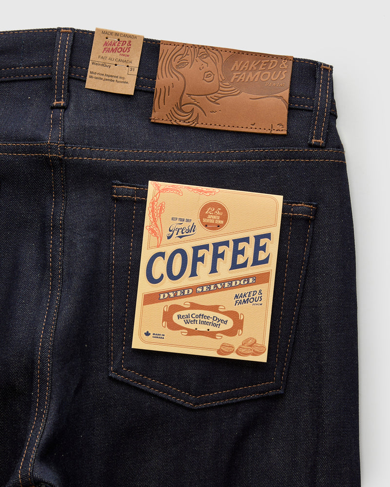 "Coffee Dye" 12.5oz Selvedge Denim - Weird Guy Fit