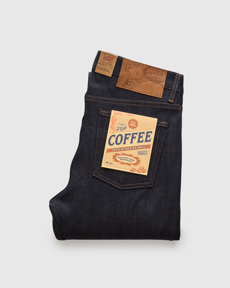 "Coffee Dye" 12.5oz Selvedge Denim - Weird Guy Fit