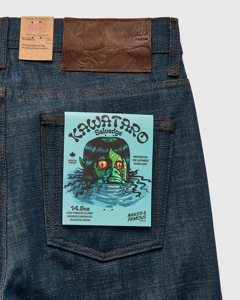 "Kawataro" 14.5oz Greencast Selvedge Denim - Weird Guy Fit