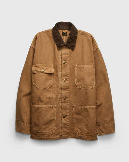 Relaxed Fit Canvas Coverall in Brown