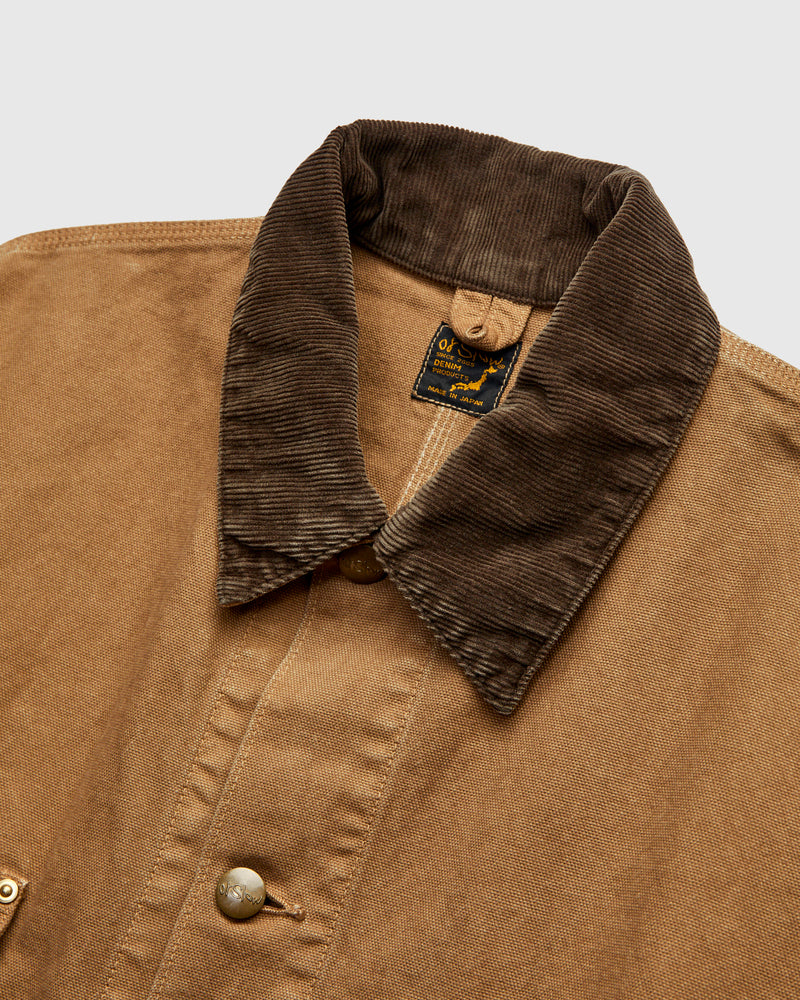 Relaxed Fit Canvas Coverall in Brown