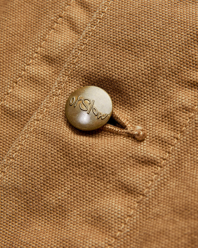 Relaxed Fit Canvas Coverall in Brown