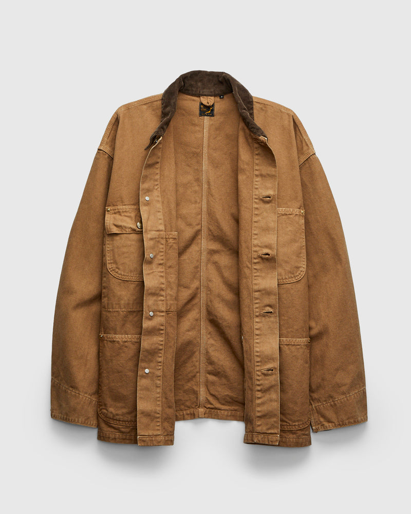 Relaxed Fit Canvas Coverall in Brown