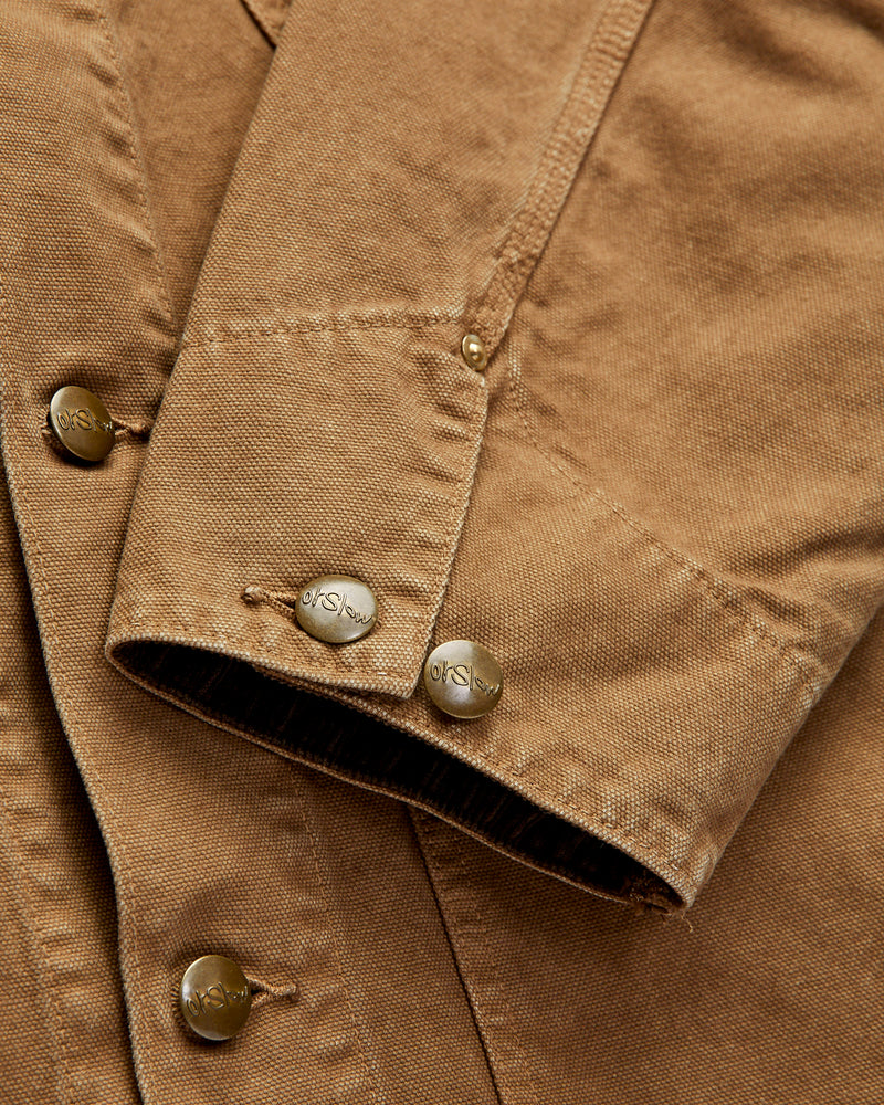 Relaxed Fit Canvas Coverall in Brown