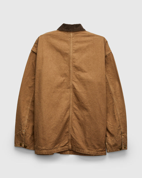 Relaxed Fit Canvas Coverall in Brown