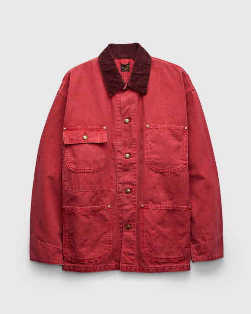 Relaxed Fit Canvas Coverall in Red