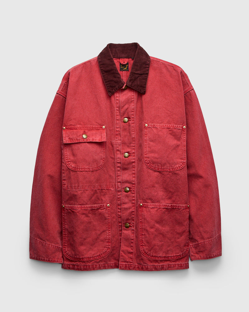 Relaxed Fit Canvas Coverall in Red