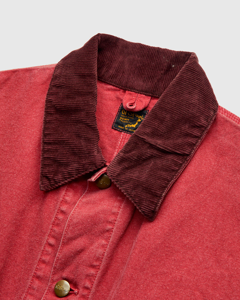 Relaxed Fit Canvas Coverall in Red