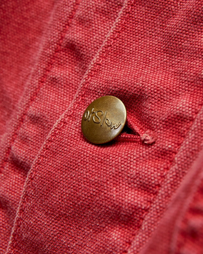 Relaxed Fit Canvas Coverall in Red