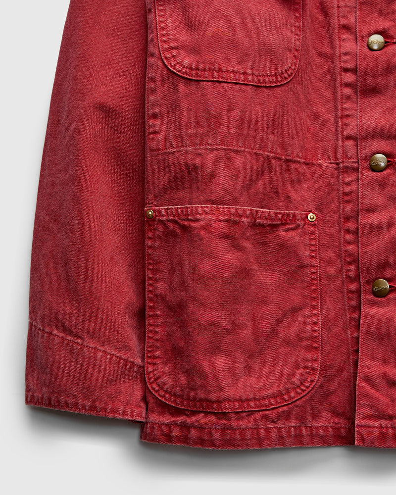 Relaxed Fit Canvas Coverall in Red