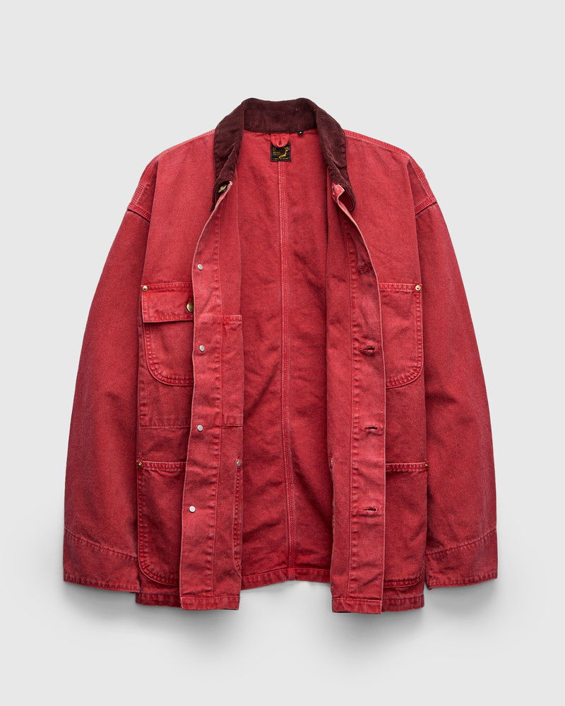 Relaxed Fit Canvas Coverall in Red