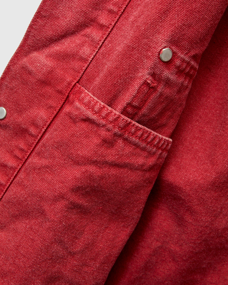 Relaxed Fit Canvas Coverall in Red
