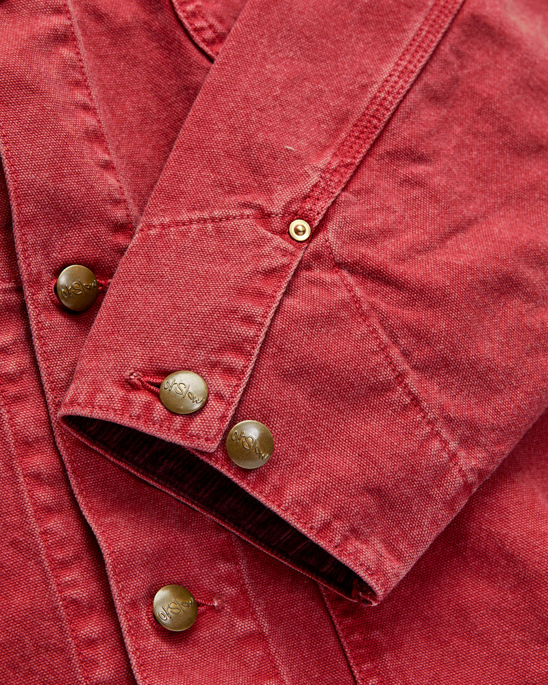 Relaxed Fit Canvas Coverall in Red