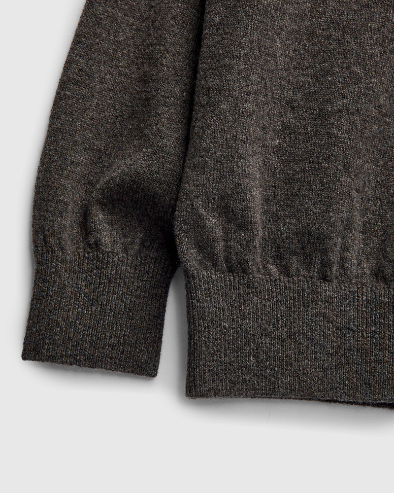 Simple Wool Crewneck Sweater in Brown