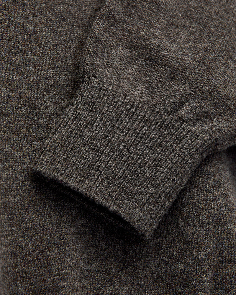 Simple Wool Crewneck Sweater in Brown