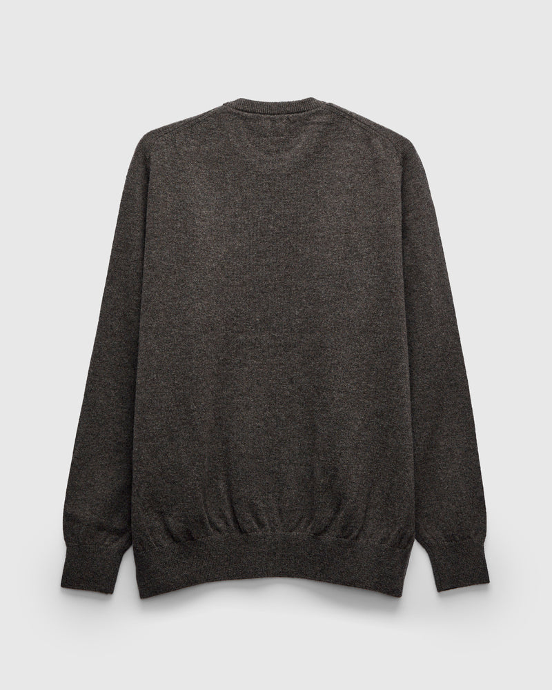 Simple Wool Crewneck Sweater in Brown