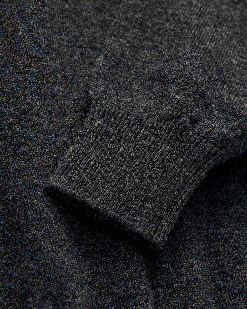 Simple Wool Crewneck Sweater in Charcoal Grey
