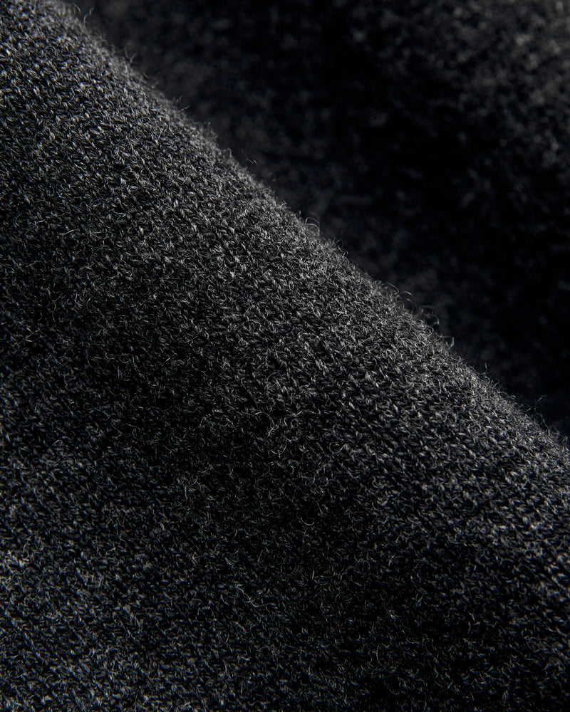 Simple Wool Crewneck Sweater in Charcoal Grey