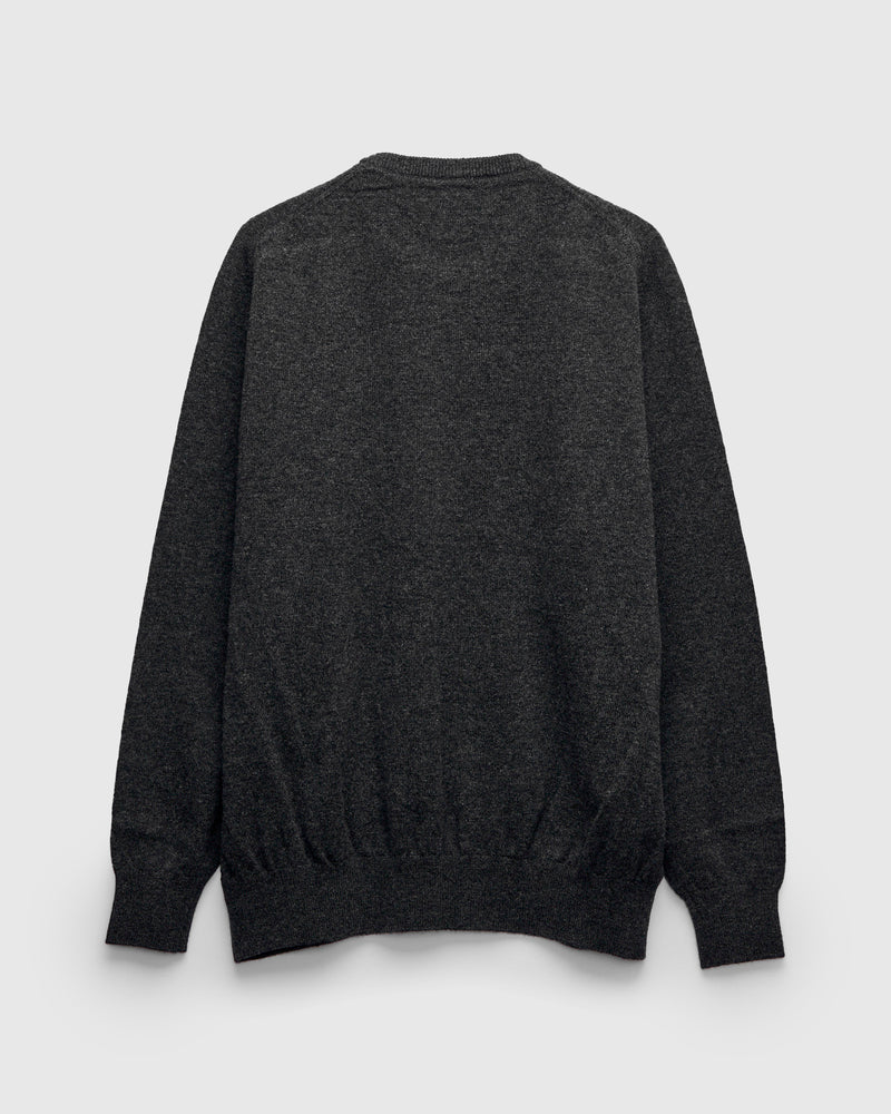 Simple Wool Crewneck Sweater in Charcoal Grey