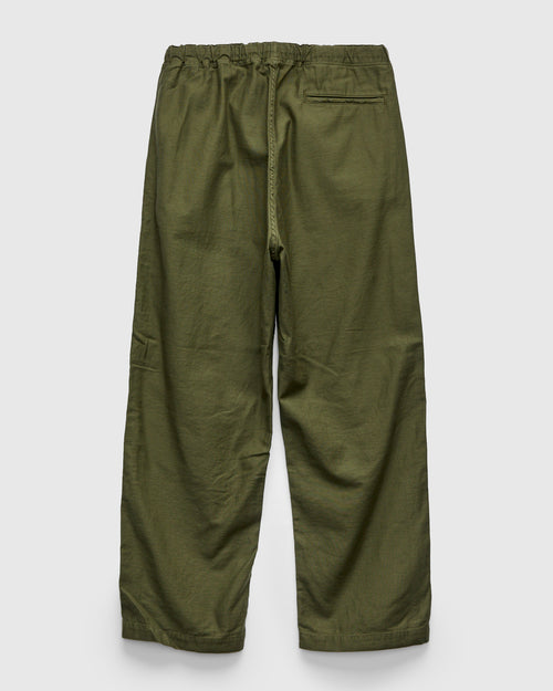 Wide Fit Reverse Satin New Yorker Pants in Olive