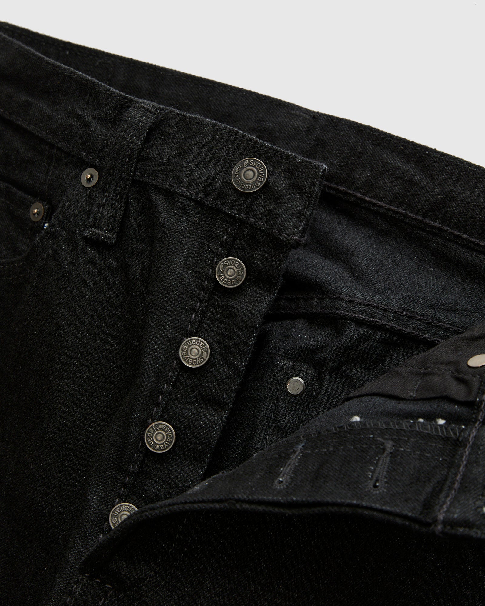 XX-003-BK 14oz Rinsed Double Black Selvedge Denim - Regular