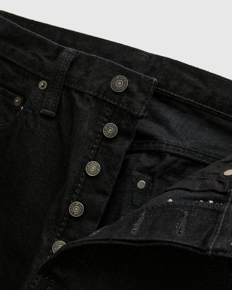 XX-003-BK 14oz Rinsed Double Black Selvedge Denim - Regular Straight Fit
