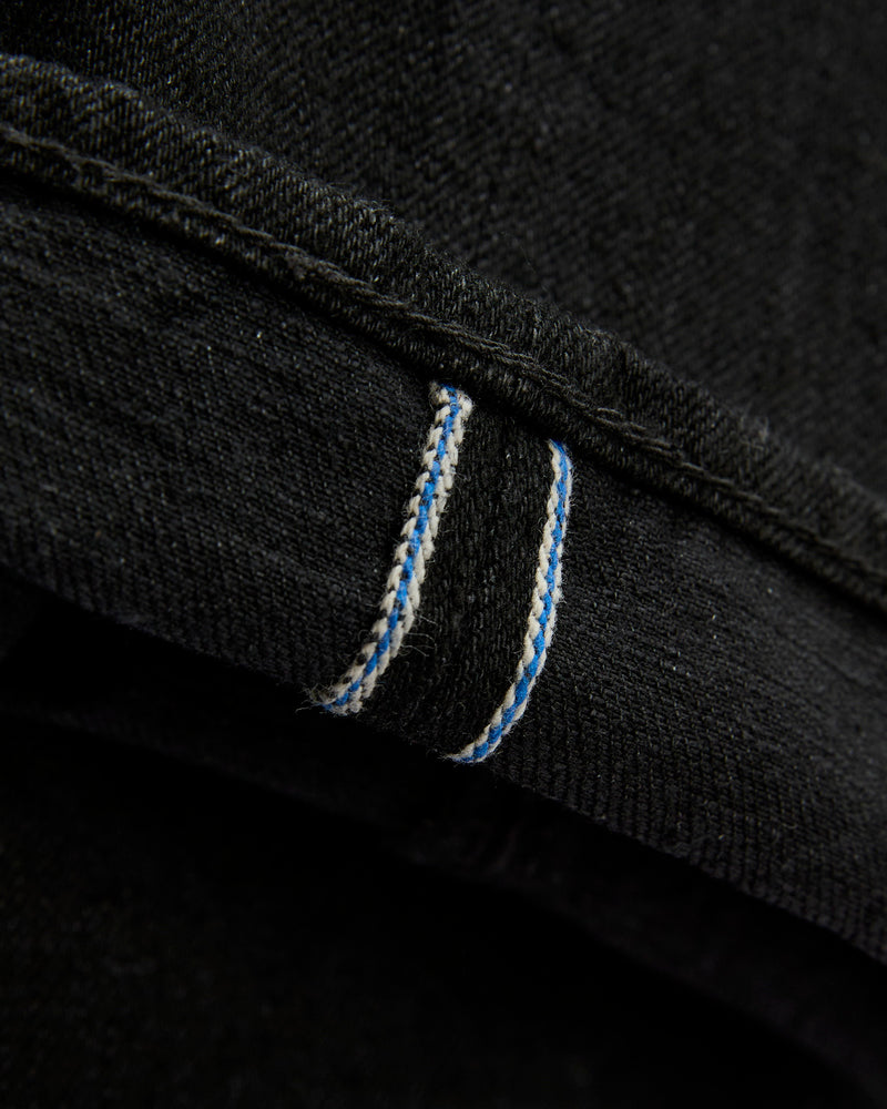 XX-003-BK 14oz Rinsed Double Black Selvedge Denim - Regular Straight Fit