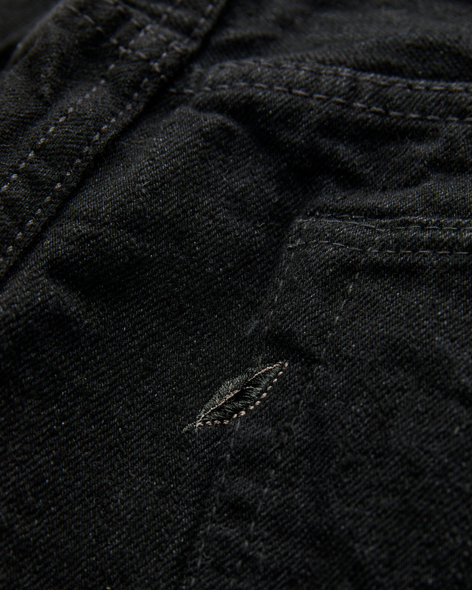 XX-003-BK 14oz Rinsed Double Black Selvedge Denim - Regular