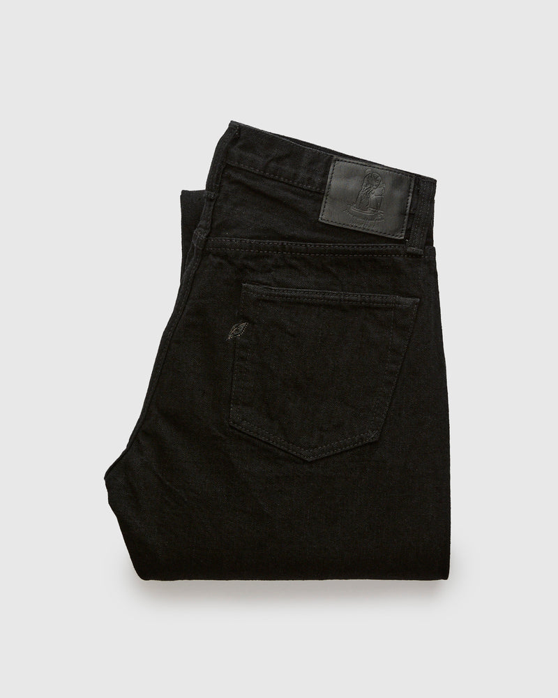 XX-003-BK 14oz Rinsed Double Black Selvedge Denim - Regular Straight Fit