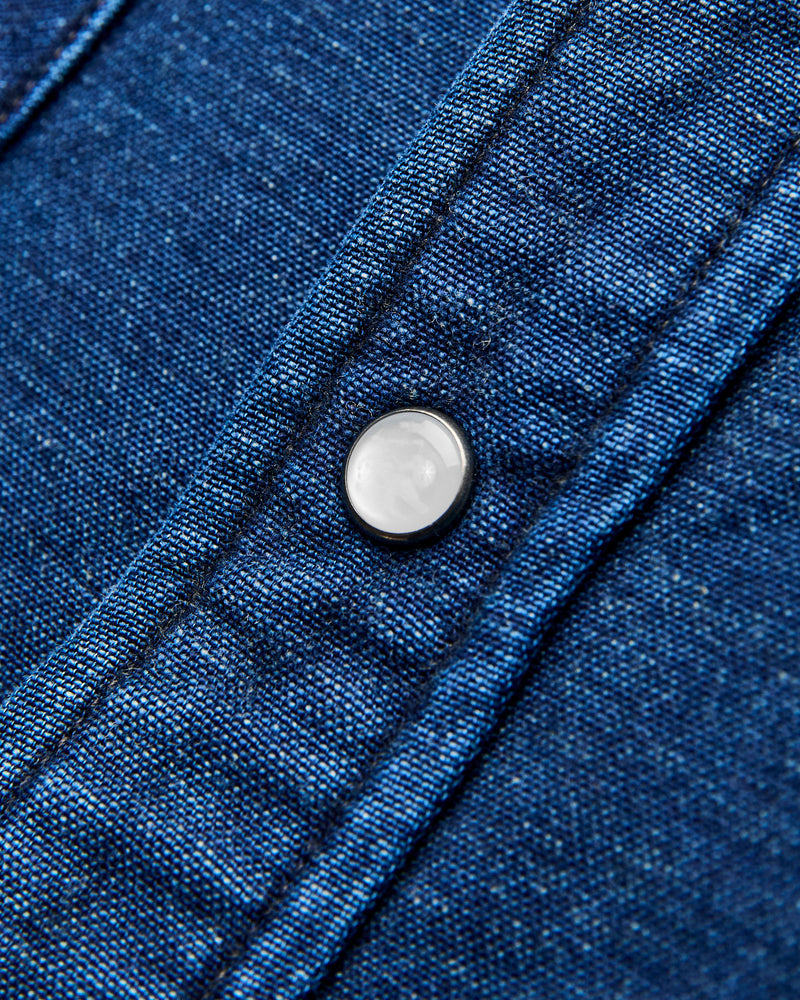 Heavyweight Chamois Western Workshirt in Indigo