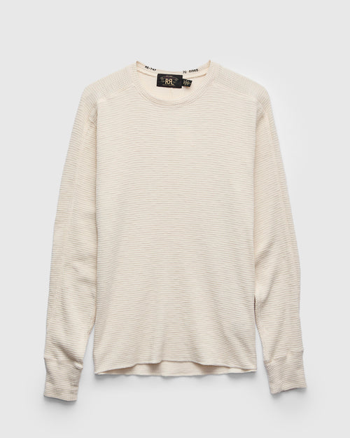 Waffle-Knit Thermal Long-Sleeve in Paper White