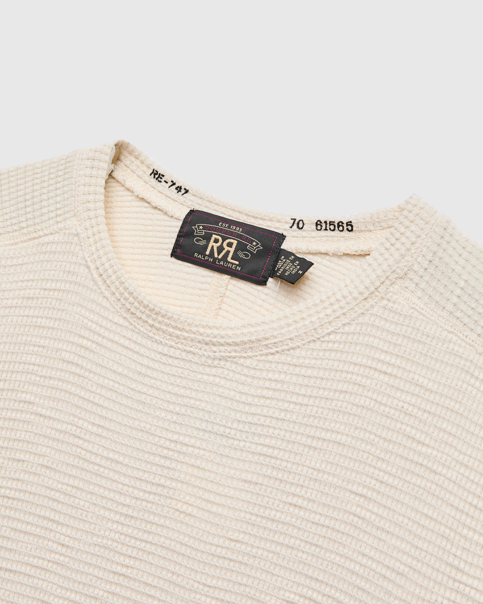 Waffle-Knit Thermal Long-Sleeve in Paper White – Blue Owl Workshop